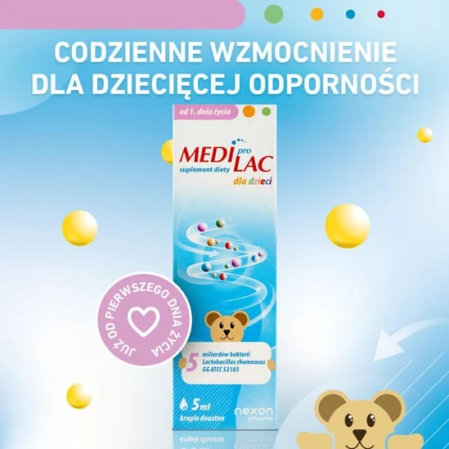 Mediprolac dla dzieci, krople doustne, 5 ml - Wspiera mikroflorę jelitową - 1