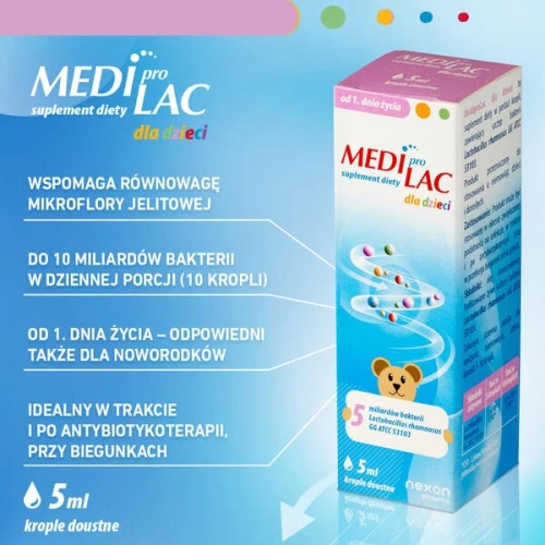 Mediprolac dla dzieci, krople doustne, 5 ml - Wspiera mikroflorę jelitową - 2