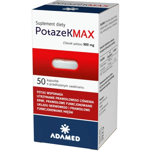 Potazek Max, 50 kapsułek - Potas wspomaga utrzymania prawidłowego ciśnienia i pracę mięśni - 1