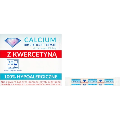 Calcium Krystalicznie Czyste z Kwercetyną, 20 saszetek - Bez aromatów, słodzików, barwników i sodu - 2