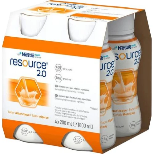 Resource 2.0 płyn o smaku morelowym, 4 x 200 ml - Wysokoenergetyczny i kompletny preparat odżywczy - 3