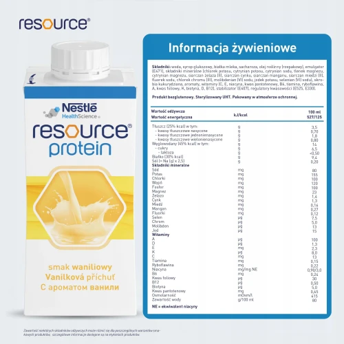 Resource Protein płyn o smaku waniliowym, 4 x 200 ml - Wysokobiałkowy preparat odżywczy – wsparcie w chorobie i rekonwalescencji - 6