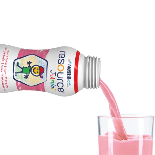 Resource Junior płyn o smaku truskawkowym, 4 x 200 ml - Kompletna i wysokoenergetyczna dieta w płynie dla dzieci powyżej 1. roku życia - 3