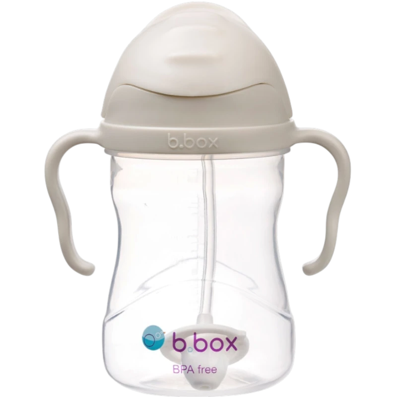 B.box Latte, Bidon ze słomką 240 ml - Niekapek z obciążoną słomką do nauki samodzielnego picia  - 1