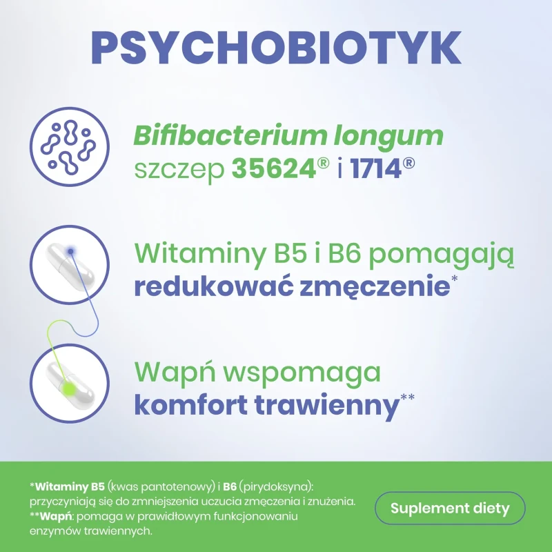 Symbiosys Alflorex Dual Action, 30 kapsułek - Probiotyk z Bifidobacterium longum, wapniem i witaminami B5 i B6 - 2