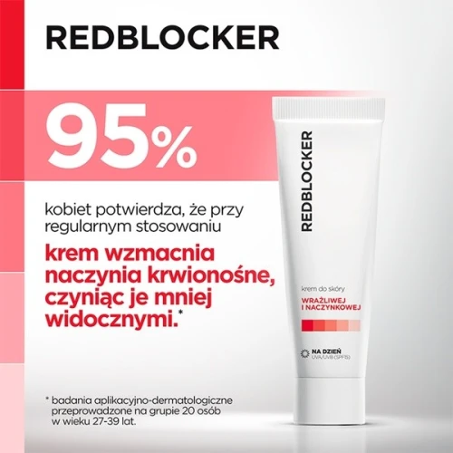 RedBlocker, krem do skóry wrażliwej i naczynkowej, na dzień, 50 ml - Z zielonym pigmentem korygującym zaczerwienienia - 2