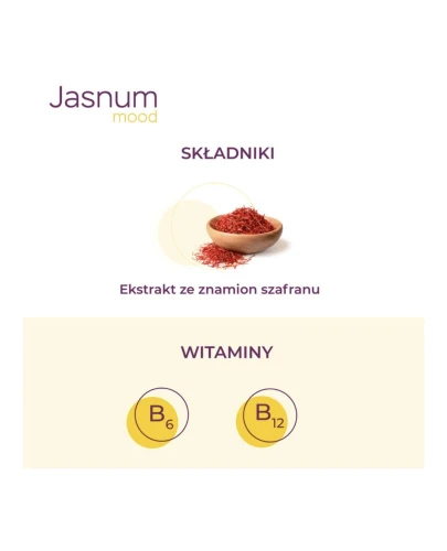 Jasnum Mood, 30 kapsułek - Z ekstraktem z szafranu i witaminami - 1