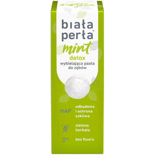 Biała Perła Mint Detox, wybielająca pasta do zębów bez fluoru, 75 ml - Zapewnia ochronę przed kamieniem nazębnym i próchnicą - 2