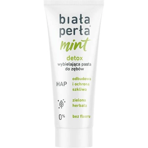 Biała Perła Mint Detox, wybielająca pasta do zębów bez fluoru, 75 ml - Zapewnia ochronę przed kamieniem nazębnym i próchnicą - 3