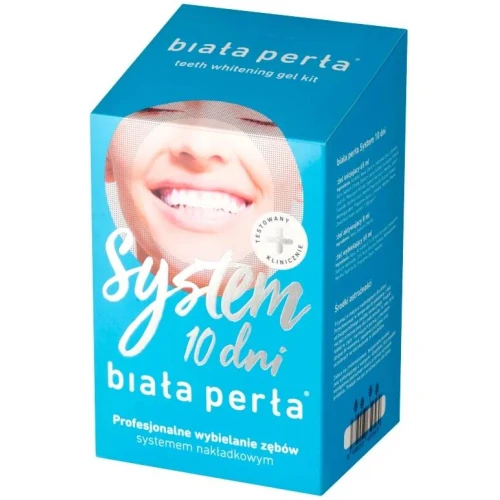 Biała Perła System 10 dni - zestaw do wybielania w domu, 1 sztuka - Profesjonalny zestaw do enzymatycznego wybielania zębów w domu - 2