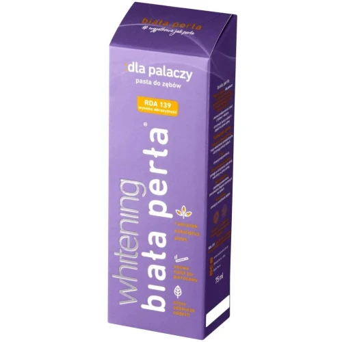 Biała Perła dla palaczy, wybielająca pasta do zębów, 75 ml - Pomaga usuwać plamy spowodowane tytoniem - 1