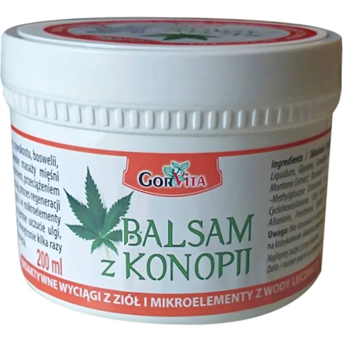 Gorvita Balsam z Konopii 5% CBD, 200 ml - Regeneracja i ulga dla mięśni i stawów - 1