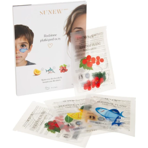 SunewMed+ Rodzinne płatki pod oczy, 4 pary - Nawilżające i regenerujące płatki z ceramidami - 1
