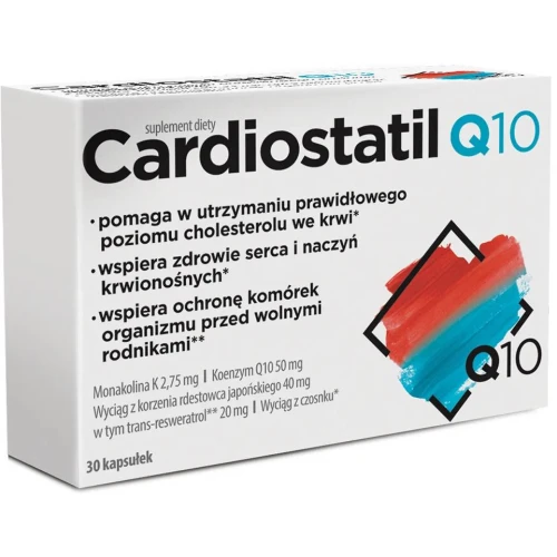 Cardiostatil Q10, 30 kapsułek - Wsparcie poziomu cholesterolu z koenzymem Q10 - 1