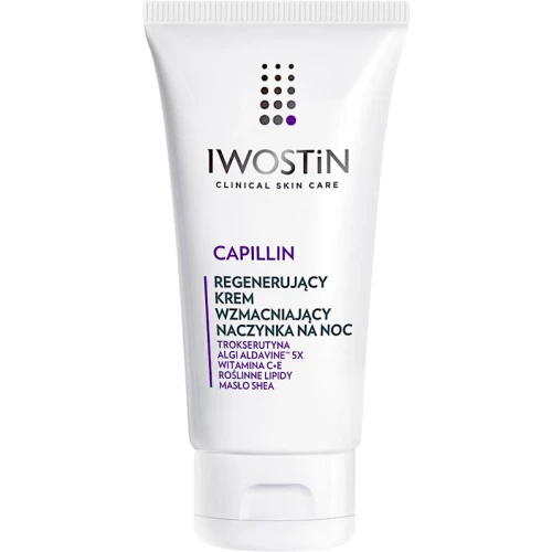 Iwostin Capillin Wzmacniający krem na naczynka na noc, 50 ml - Do cery naczynkowej i wrażliwej - 1
