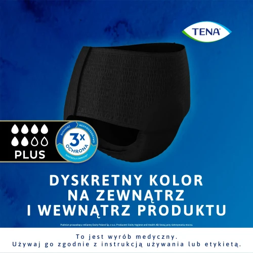 Tena Lady Pants Black Plus Majtki chłonne z wysokim stanem M, 9 sztuk - Majtki chłonne damskie na średnie nietrzymanie moczu - 2