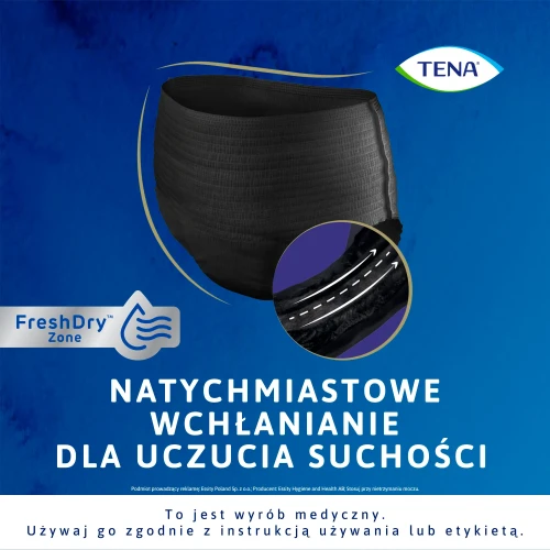 Tena Lady Pants Black Plus Majtki chłonne z wysokim stanem M, 9 sztuk - Majtki chłonne damskie na średnie nietrzymanie moczu - 3