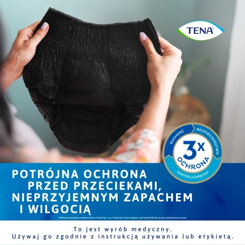 Tena Lady Pants Black Plus Majtki chłonne z wysokim stanem M, 9 sztuk - Majtki chłonne damskie na średnie nietrzymanie moczu - 4