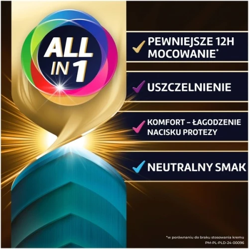 Corega Power Max Supreme All-In-1 neutralny smak, krem mocujący, 40 g - Klej do protez zębowych całościowych i częściowych, z precyzyjnym aplikatorem - 2