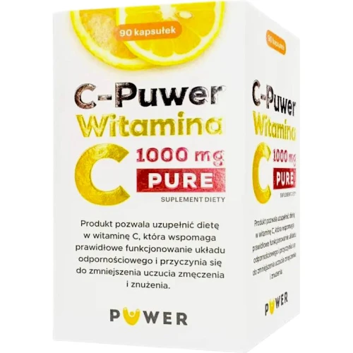 C-Puwer Witamina C Pure 1000 mg, 90 kapsułek - Czysty kwas askorbinowy w wysokiej dawce – wsparcie odporności - 1