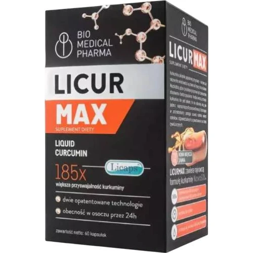 Bio Medical Pharma Licur Max, 60 kapsułek - Z micelarną formą kurkuminy dla osób dbająch o komfort stawów i mięśni - 1