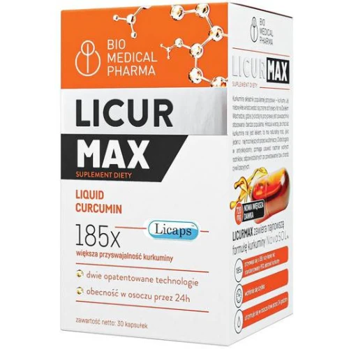 Bio Medical Pharma Licur Max, 30 kapsułek - Micelarny ekstraktu z kłącza ostrzyżu dla osób dbająch o komfort stawów i mięśni - 1