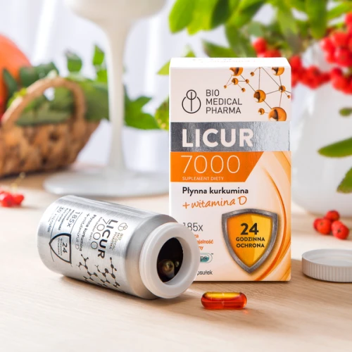 Bio Medical Pharma Licur 7000 z Witaminą D, 30 kapsułek - Z micelarną kurkuminą i witaminą D - 8