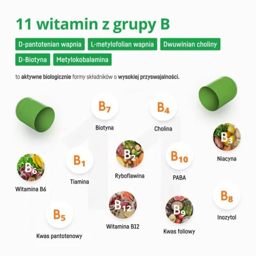 Bio Medical Pharma B-Complex, 60 kapsułek - Pełny zestaw 11 witamin z grupy B w aktywnych biologicznie formach - 4