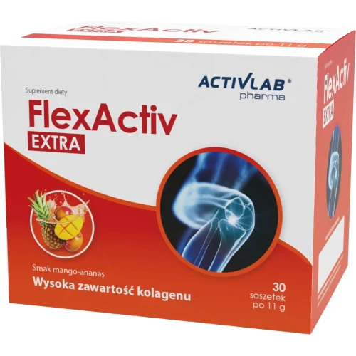 ActivLab Pharma FlexActiv Extra smak mango-ananas, 30 saszetek - Wsparcie prawidłowego funkcjonowania stawów i produkcji kolagenu - 1