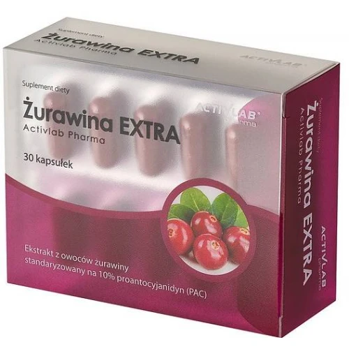 ActivLab Pharma Żurawina Extra, 30 kapsułek - Standaryzowany ekstrakt z żurawiny wzbogacony o pietruszkę zwyczajną - 1