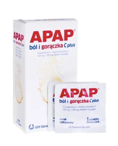APAP ból i gorączka C plus, 10 tabletek musujących - Z paracetamolem i witaminą C - 1