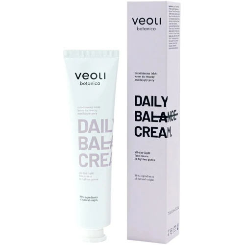 Veoli Botanica Daily Balance Cream Całodzienny lekki krem do twarzy zwężający pory, 75 ml - Do cery tłustej i mieszanej - 1