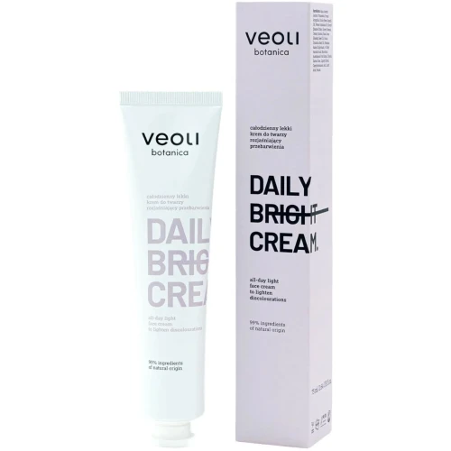 Veoli Botanica Daily Bright Cream Całodzienny lekki krem do twarzy rozjaśniający przebarwienia, 75 ml - Na przebarwienia i nierówny koloryt - 1