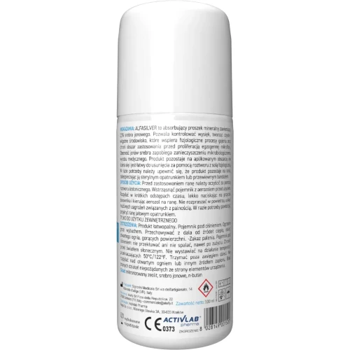 Alfasilver suchy spray z jonami srebra, 100 ml - Przyspiesza gojenie ran i chroni przed zakażeniem - 1