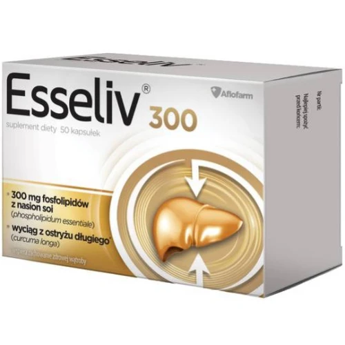 Esseliv 300, 50 kapsułek - Wsparcie wątroby i prawidłowego metabolizmu tłuszczów - 1