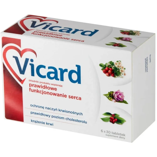 Vicard, 180 tabletek - Naturalne wyciągi roślinne, które aktywnie wspierają pracę serca - 1