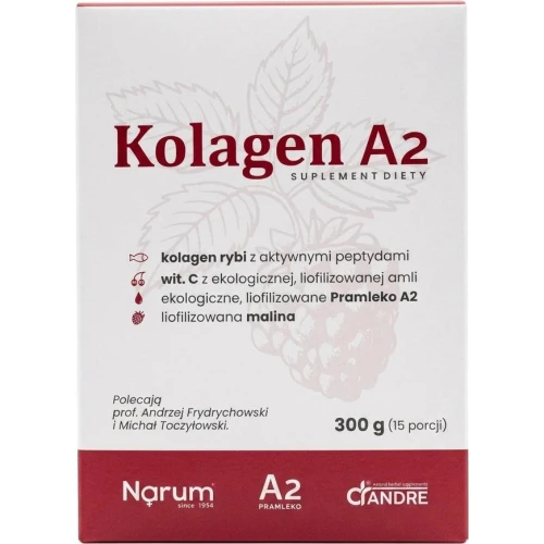Narum Kolagen A2, proszek 300 g - Hydrolizowany kolagen rybi do picia z witaminą C oraz liofilizowanym Pramlekiem A2 - 2