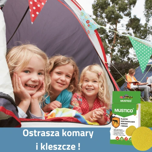 Mustico Plastry odstraszające komary i meszki, 12 sztuk - Ochrona przed owadami w wygodnych plastrach na ubrania dla dzieci i dorosłych - 1