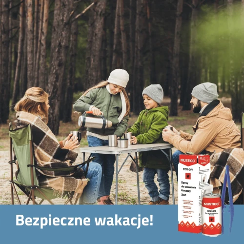 Mustico Tick-Off spray do usuwania kleszczy 2w1, 8 ml - Zestaw do bezpiecznego usuwania kleszczy – aerozol zamrażający + pęseta - 1