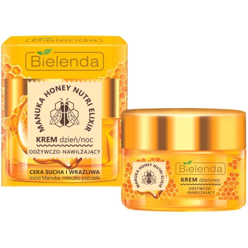 Bielenda Manuka Honey Nutri Elixir Odżywczo-nawilżający krem dzień/noc cera sucha i wrażliwa, 50 ml - Z miodem Manuka i mleczkiem pszczelim - 1