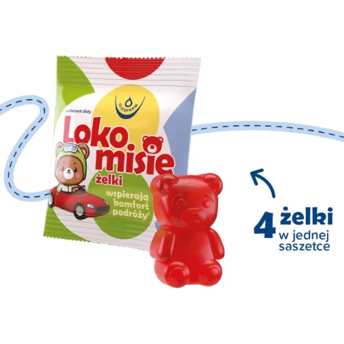 Lokomisie o smaku truskawkowym, 4 żelki - Dla osób odczuwających dyskomfort podczas jazdy - 1