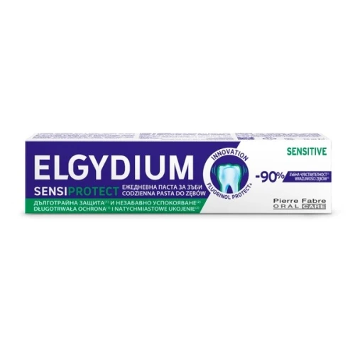 Elgydium Sensiprotect Pasta do mycia zębów wrażliwych, 75 ml - Redukuje nadwrażliwość zębów i wzmacniająca szkliwo - 1
