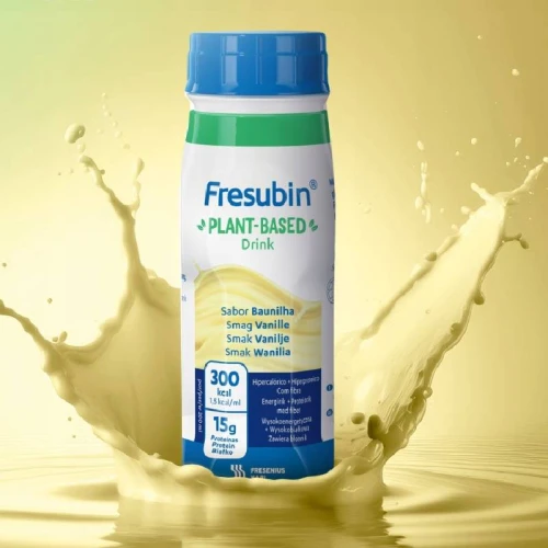 Fresubin Plant-Based  Drink o smaku waniliowym, 4 x 200 ml - Kompletna dieta medyczna w 100% na bazie roślinnej, bez laktozy i glutenu - 1