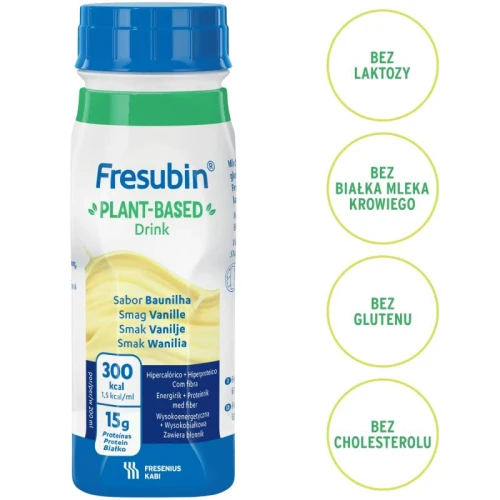 Fresubin Plant-Based  Drink o smaku waniliowym, 4 x 200 ml - Kompletna dieta medyczna w 100% na bazie roślinnej, bez laktozy i glutenu - 3