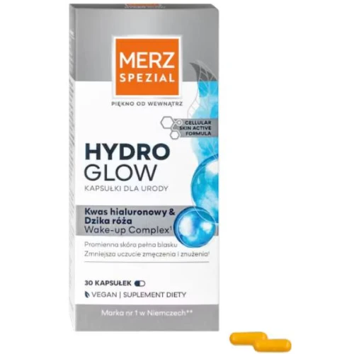 Merz Spezial Hydro Glow, 30 kapsułek - Kompleks z kwasem hialuronowym i dziką różą – skóra pełna blasku i redukcja zmęczenia - 1