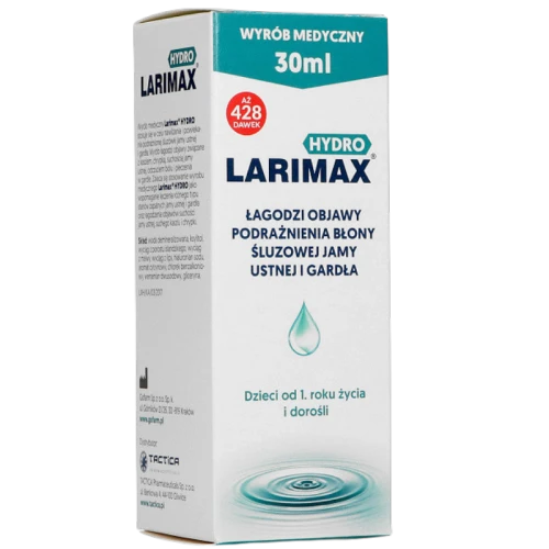 Larimax Hydro, spray 30 ml - Ochrona i nawilżenie śluzówki gardła - 1