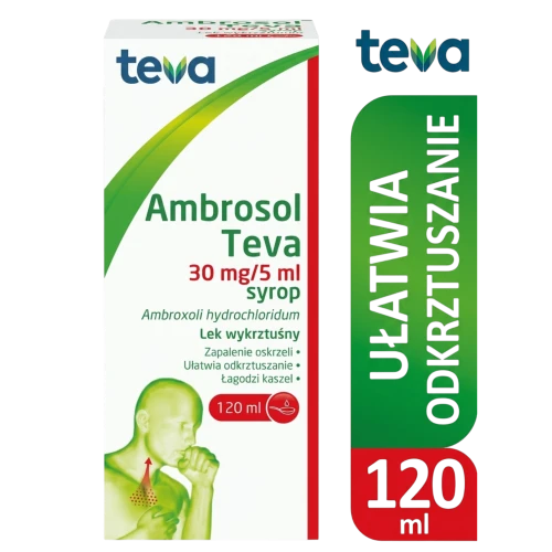 Ambrosol Teva 30mg/5 ml, syrop 120 ml - Syrop wykrztuśny - 1