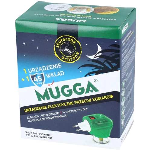 Mugga Elektrofumigator z wkładem, 1 opakowanie - Urządzenie elektryczne do kontaktu z płynem eliminującym komary - 1
