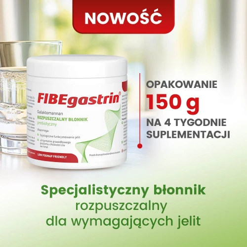 FIBEgastrin, proszek 150 g - Rozpuszczalny błonnik prebiotyczny wspierający fizjologiczną pracę jelit - 1