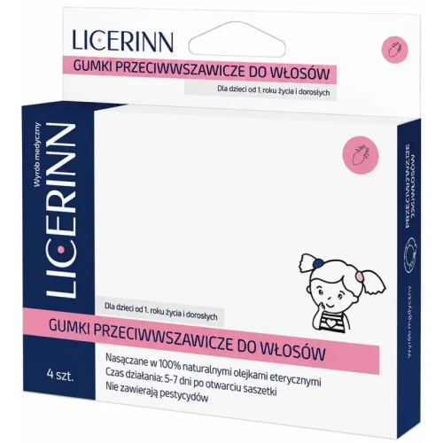 Licerinn Gumki do włosów przeciw wszom, 4 sztuki - Profilaktyka wszawicy dla dzieci od 1. roku życia oraz dla osób dorosłych - 1